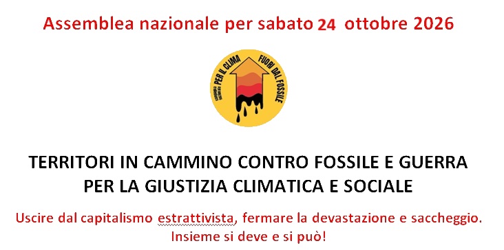 Assemblea nazionale fuori dal fossile 24 ottobre 2026